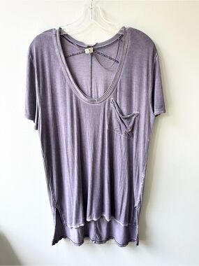 We the Free oversized distressed scoop neck t-shirt